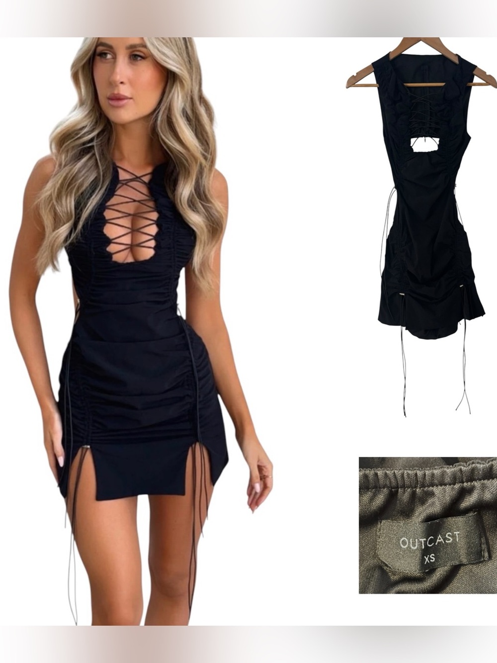Outcast Lace Up Cutout Mini Dress
